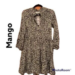 NWT MNG Ruffled Poplin Dress